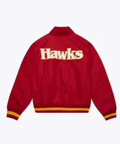 Atlanta Hawks Red Full-Zip Bomber Jacket