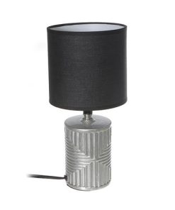 CERAMIC TABLE LAMP WITH SHADE (EQUATOR) (SILVER)