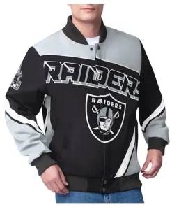 Las Vegas Raiders Maximum Racing Black Varsity Jacket
