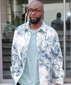 Lassana Diarra Football Match White Printed Jacket