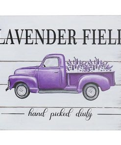 LAVENDER TRUCK WOOD PLAQUE