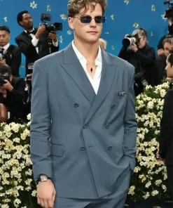 Met Gala 2025 Joe Burrow Double Breasted Grey Coat