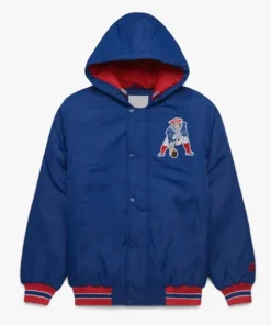 New England Patriots Blue Hooded Varsity Jacket