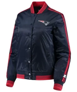 New England Patriots Overtime Navy Blue Varsity Jacket