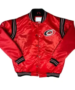 The Enforcer Carolina Hurricanes Satin Red Varsity Jacket