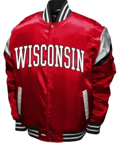 Wisconsin Badgers Power Red Satin Jacket